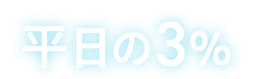 フォロー＆ポストキャンペーン 平日の3%